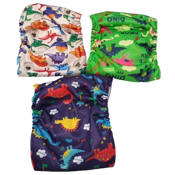 3-Pack Male Dog Diapers Belly Bands – Size XS – Dinosaur Print – NEW & Washable - Picture 2 of 10
